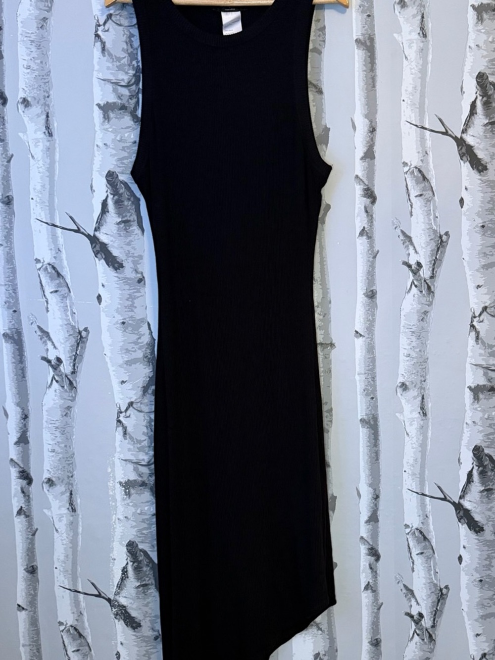 naked wardrobe Black Asymmetrical Tank Midi Dress